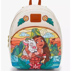 Loungefly Disney Moana & Friends Stained Glass Mini Backpack NWT​